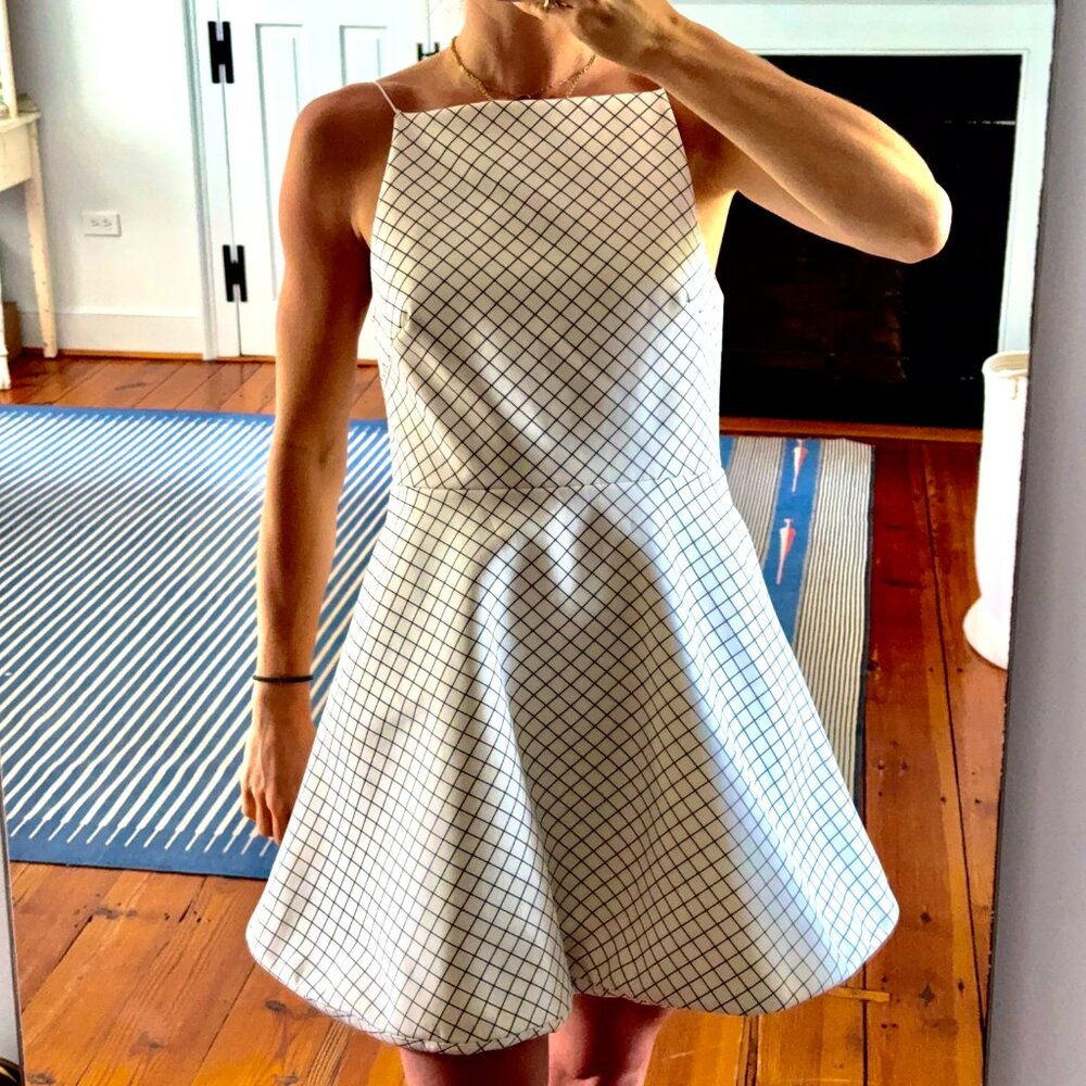 Keepsake Open Back Checkered Mini Dress, Size Small - Picture 7 of 9